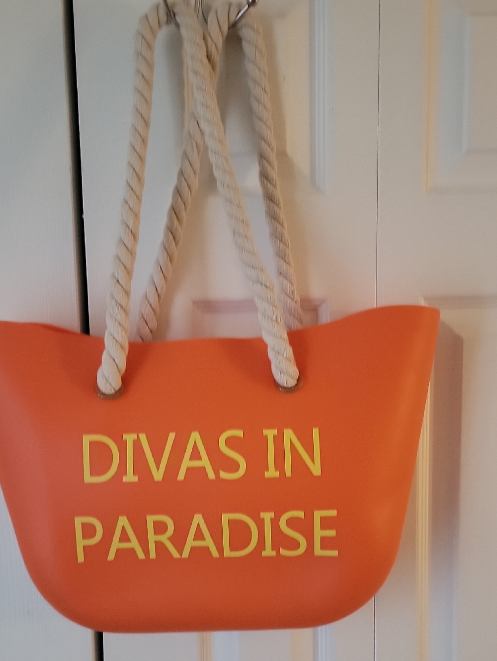 Divas In Paradise Orange Tote Bag with Rope Handles